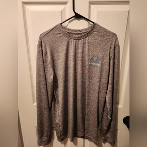 REALTREE Fishing Shirt Men's Medium Gray Lightweight Outdoor Long Sleeve